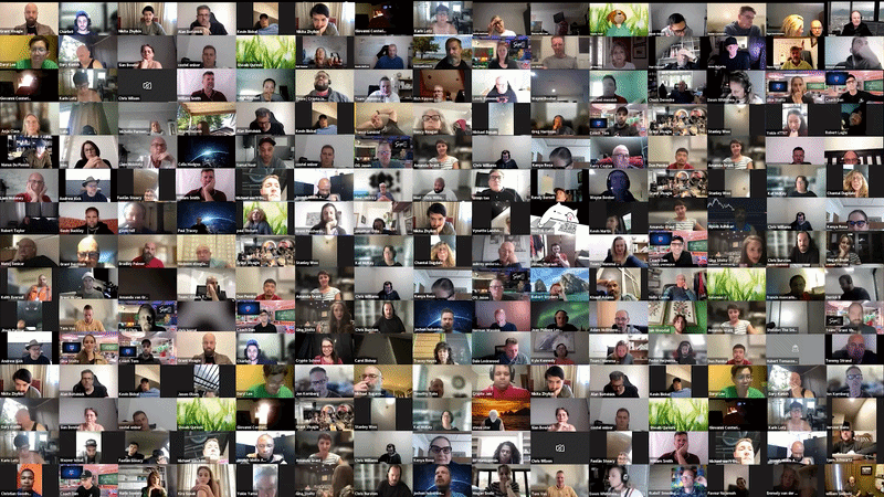 Kyle’s challenge community Zoom wall